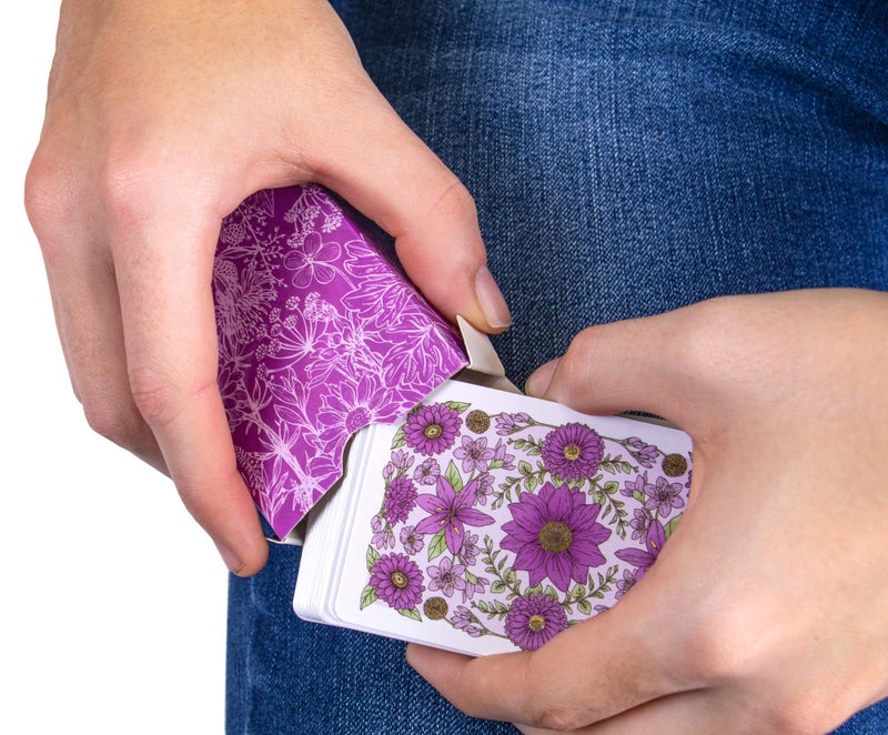 Brybelly Let's Play Bridge | 6 Decks of Colorful, Watercolor Inspired Floral Playing Cards | Special Low-Vision 4-Color Index! | Classic Family Game Includes 25 Scorecards - Image 3