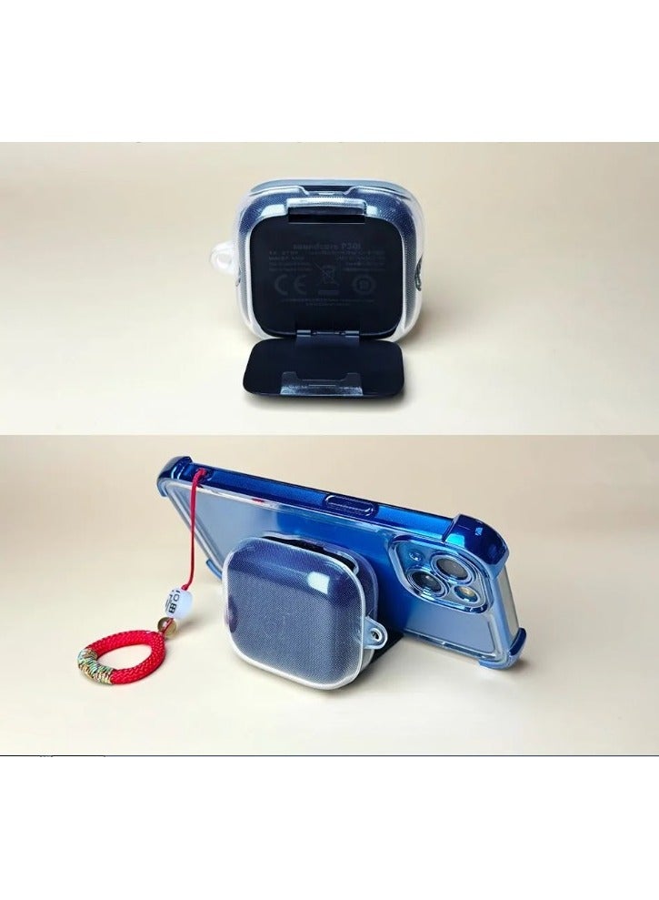 Soft TPU Case for Anker Soundcore R50i NC, Protective Cover with Carabiner (Clear)  - Image 2