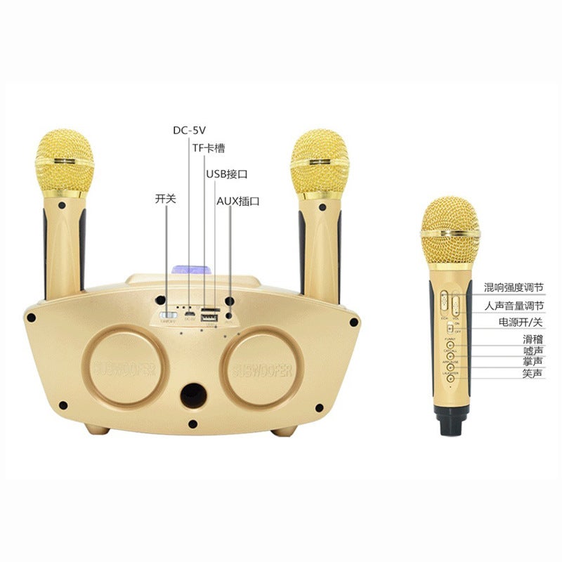 New Home Bluetooth Audio Sd306S Karaoke Mobile Phone Bracket Reverberation Sound Effect Wireless K Song Machine Dual Microphone - Image 3