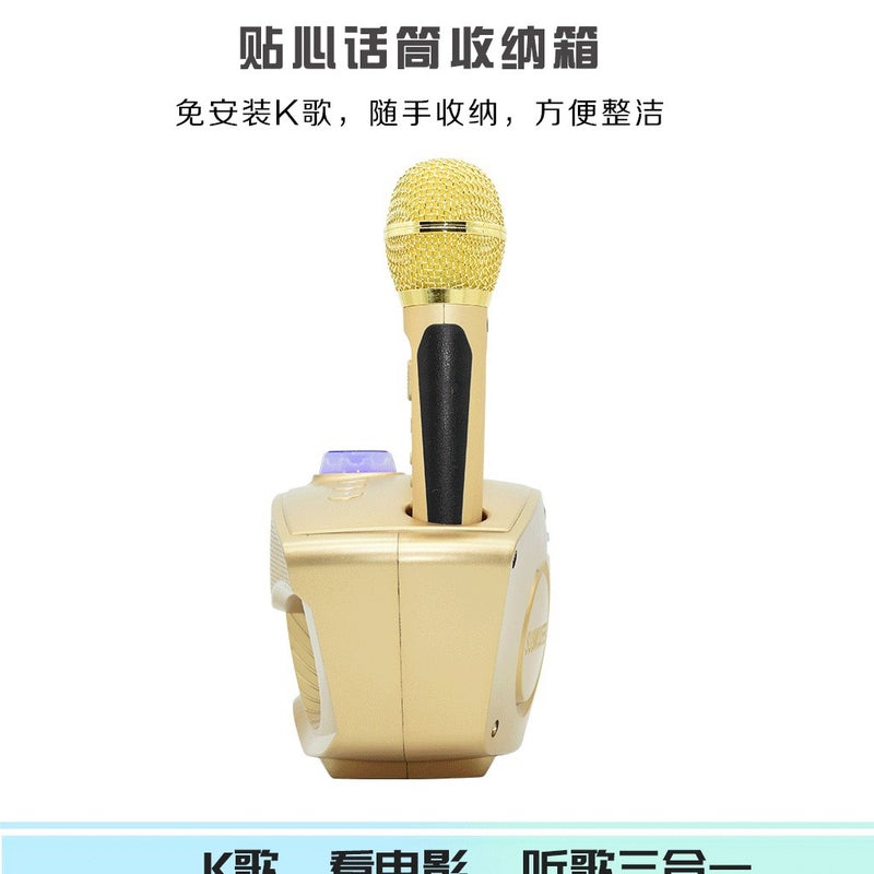 New Home Bluetooth Audio Sd306S Karaoke Mobile Phone Bracket Reverberation Sound Effect Wireless K Song Machine Dual Microphone - Image 4