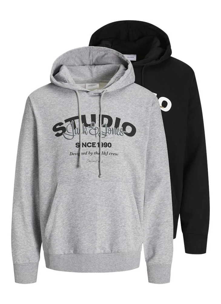 JACK & JONES 2 Pack Of Graphic Pullover Hoodie