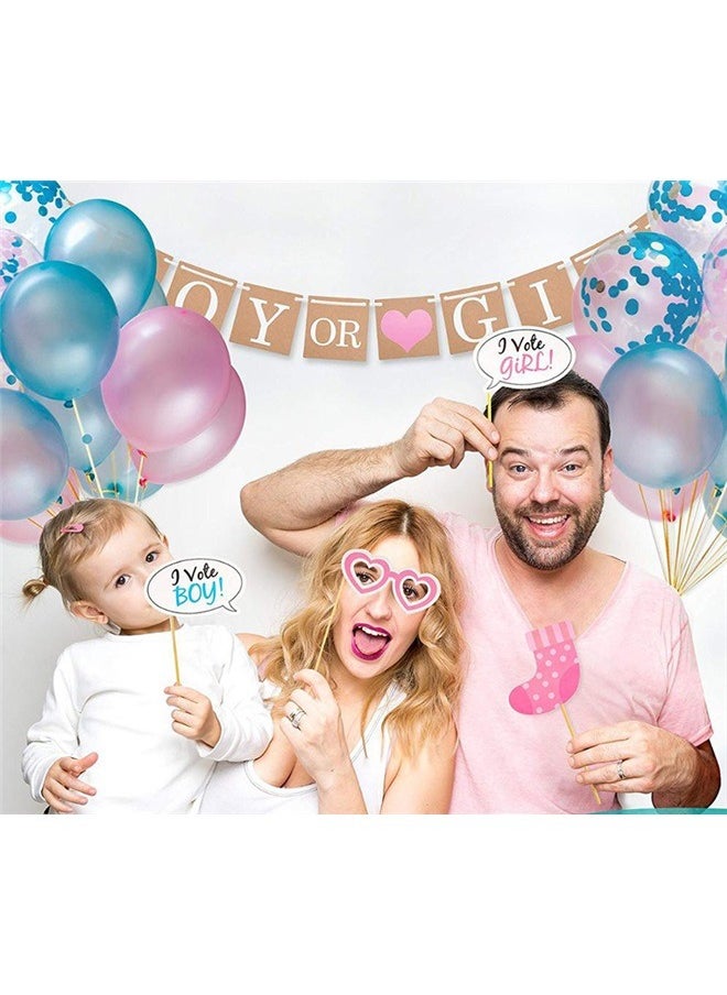 yongsheng Designs Portable Lightweight Compact Rich Designed Gender Reveal Party Set, Gender Reveal Party Supplies and Baby Shower Boy Reveal Ballon Confetti Balloons  - Image 5