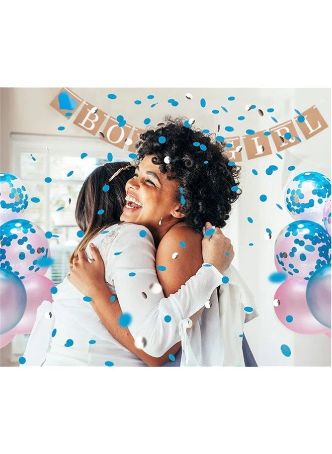 yongsheng Designs Portable Lightweight Compact Rich Designed Gender Reveal Party Set, Gender Reveal Party Supplies and Baby Shower Boy Reveal Ballon Confetti Balloons  - Image 4