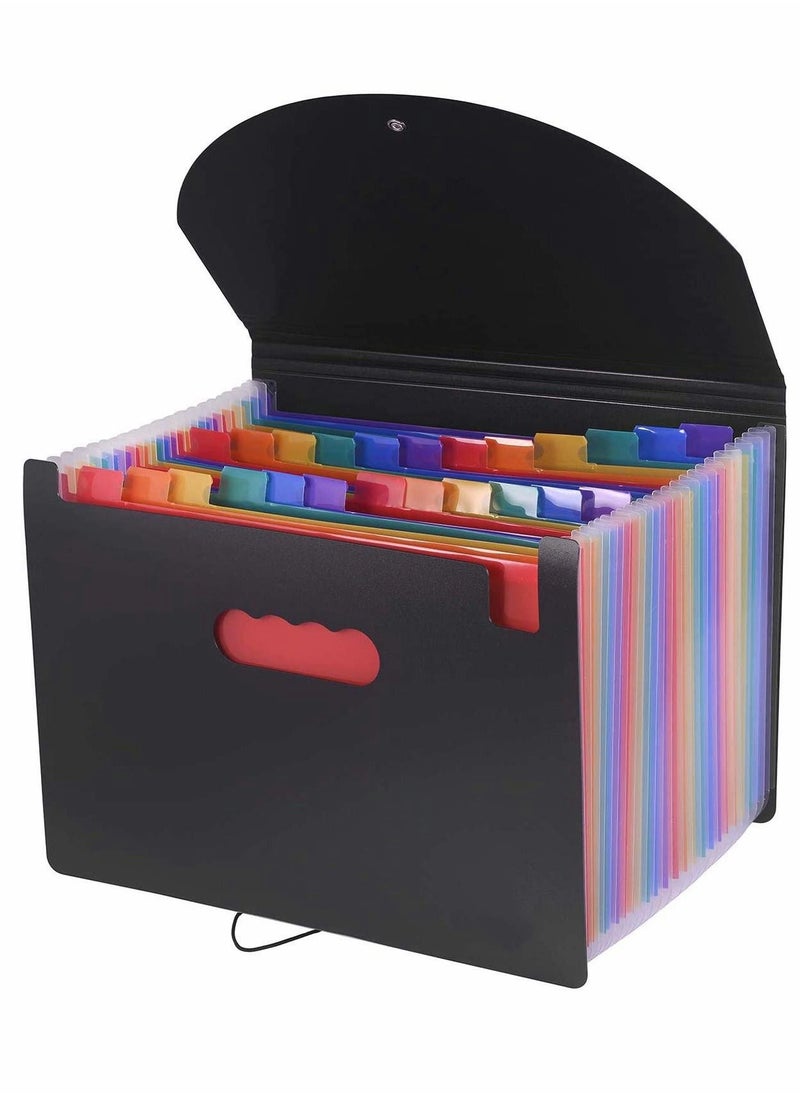 Y&D Expanding File Folder 24 Pockets, Multi-Color Accordion A4 Document Organizer with Expandable Wallet Stand, Works on Size and Letter Size, Large Capacity Multicolour  - Image 1