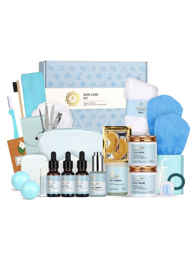 RA ROSA ACCA Spa Gifts for Women, 28pcs Ylang Ylang Facial Skin Care Set includes Face Cream,Bath Oil,Shower Accessories. Body & Facial Kit for Women, Birthday Gift for Women, Mother's Day Gift - Image 1