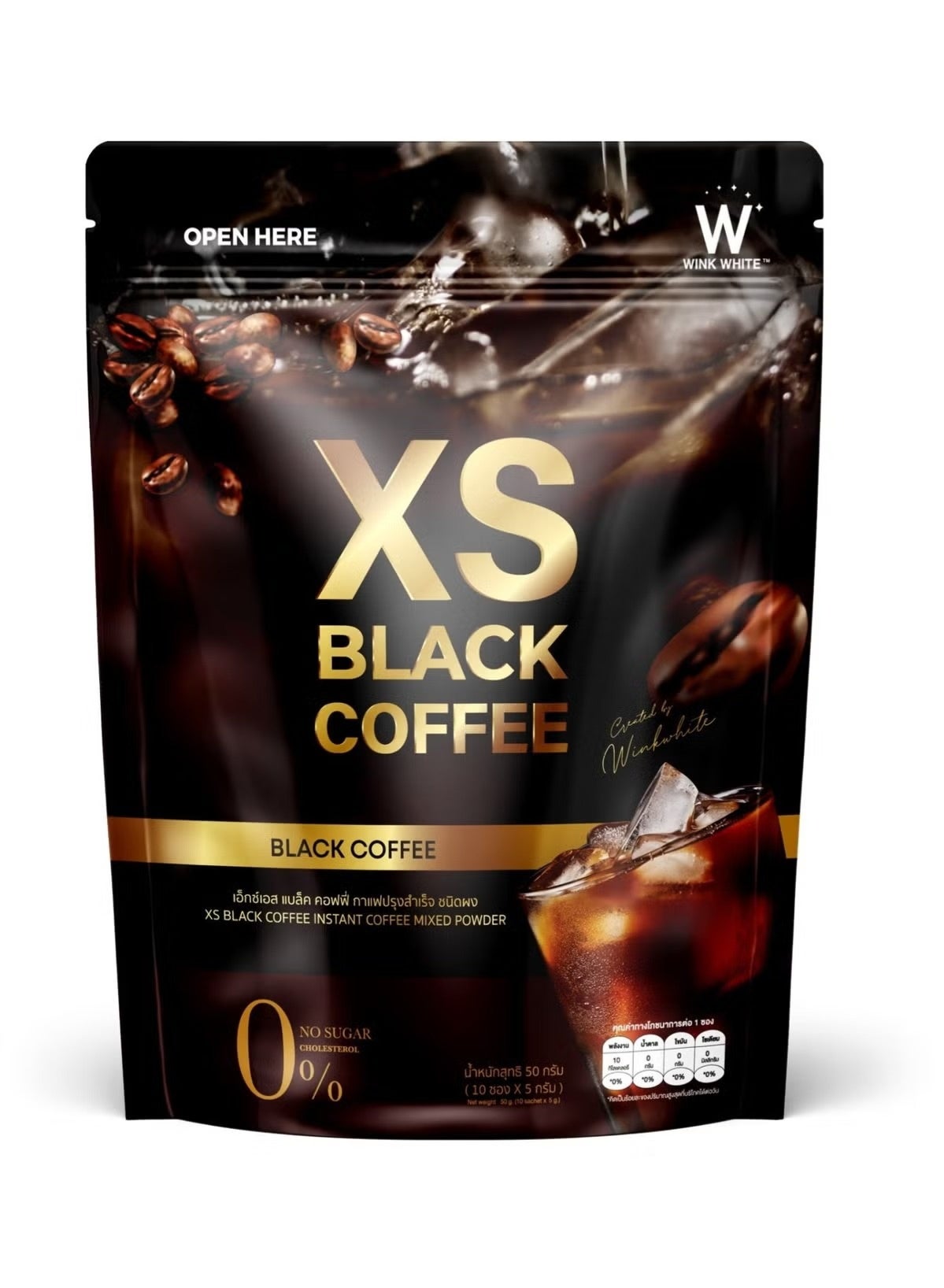 Wink White XS Black Coffee Sachets 10Pcs