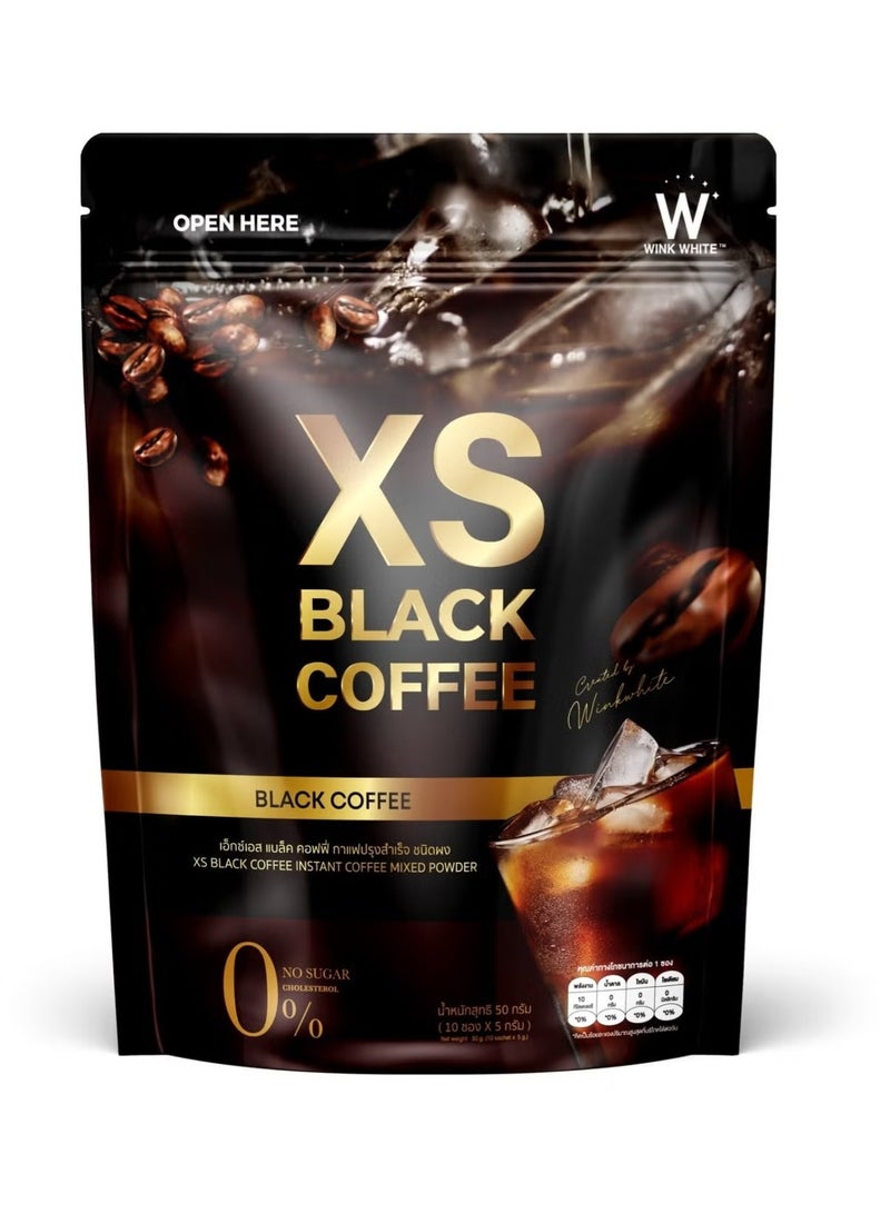 وينك وايت قهوة XS السوداء - مسحوق قهوة سريعة التحضير | خالية من السكر والكوليسترول | ١٠ أكياس - Image 2