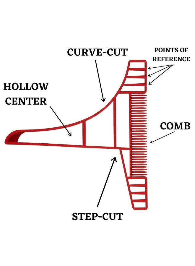 NEKMATE Sidecheek Threedimensional Beard Shaping Tool Shaving Template Beard Shaper Stencil & Guide ; Beard Lineup Tool For A Symmetric Curved Or Step Cut ; Ideal For Sideburns Jaw & Cheek Line - Image 5