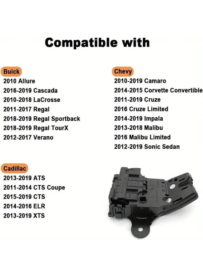 Black Trunk Lid Latch Lock Actuator Compatible for 2010 2019 Cruze Impala Malibu Sonic Camaro - Image 3