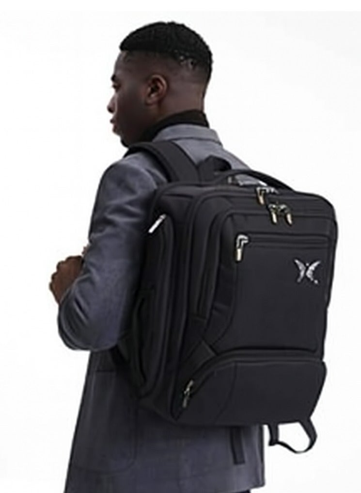 باترفلاي حقيبة ظهر قابلة للتحويل 3 في 1 للرجال والنساء – حقيبة يد، حقيبة كتف، وحقيبة ظهر للكمبيوتر المحمول – نايلون مقاوم للماء، سعة 30 لتر، باللون الأسود - Image 5