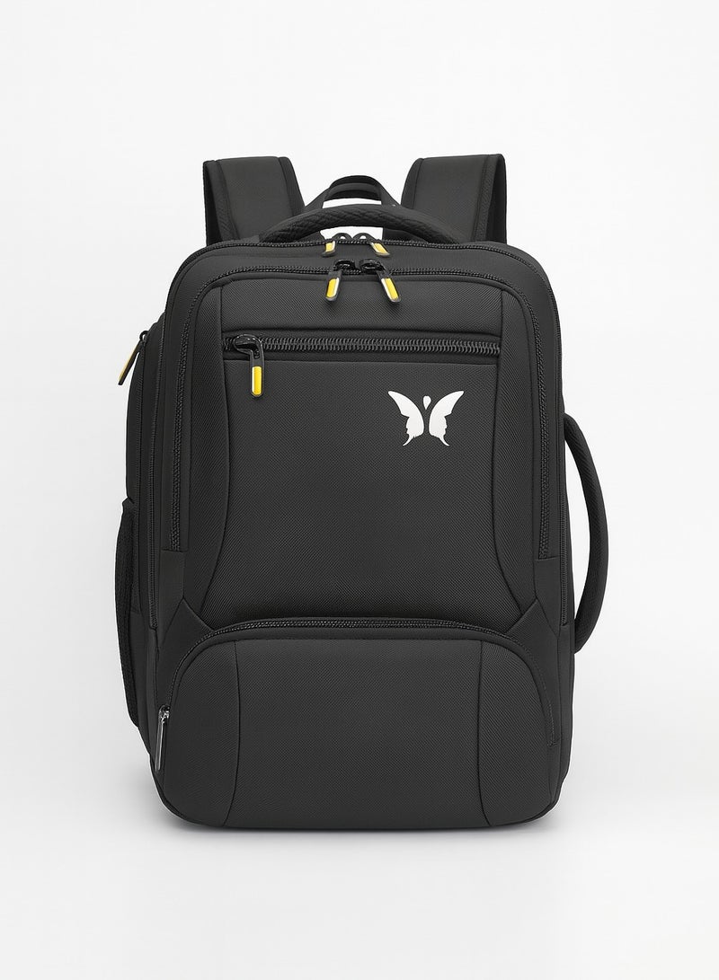 باترفلاي حقيبة ظهر قابلة للتحويل 3 في 1 للرجال والنساء – حقيبة يد، حقيبة كتف، وحقيبة ظهر للكمبيوتر المحمول – نايلون مقاوم للماء، سعة 30 لتر، باللون الأسود - Image 1