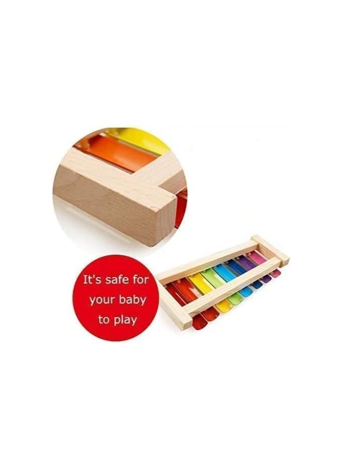 أوريتي الأطفال الخشبي البيانو التعليمية الإكسيليفون، لعبة الآلات الموسيقية التعليمية، 8 مقاييس مفتاح (الإكسيليفون) - Image 2