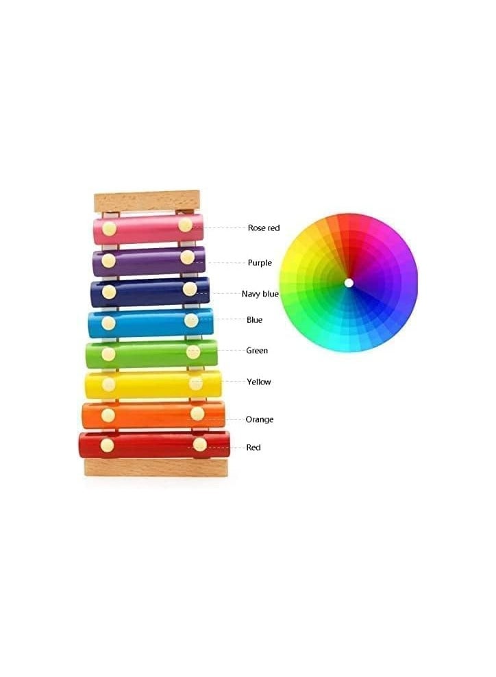 أوريتي الأطفال الخشبي البيانو التعليمية الإكسيليفون، لعبة الآلات الموسيقية التعليمية، 8 مقاييس مفتاح (الإكسيليفون) - Image 5