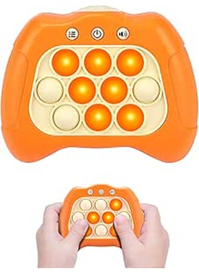 Generic - Quick Push Game, Pop It Fidget Electronic Sensor Game, Bubble Sensory Squeeze Toys, Push Bubble Fidget, Light Up Game, Decompression Toy Machine Gift for Children and Adults (Orange) - Image 1