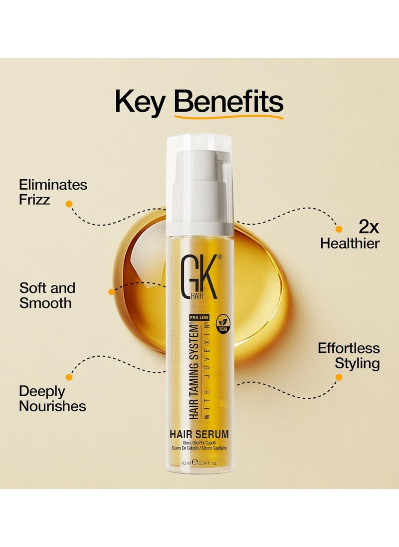 GK Hair Argan Oil Anti Frizz Hair Mini Serum 10ml Styling Smoothing Strengthening Hydrating Nourishing Heat Protection Shine Frizz Dry Damage Hair Repair  - Image 2