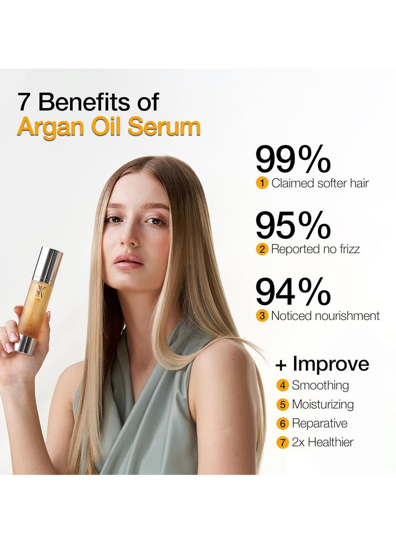 GK Hair Argan Oil Anti Frizz Hair Mini Serum 10ml Styling Smoothing Strengthening Hydrating Nourishing Heat Protection Shine Frizz Dry Damage Hair Repair  - Image 5