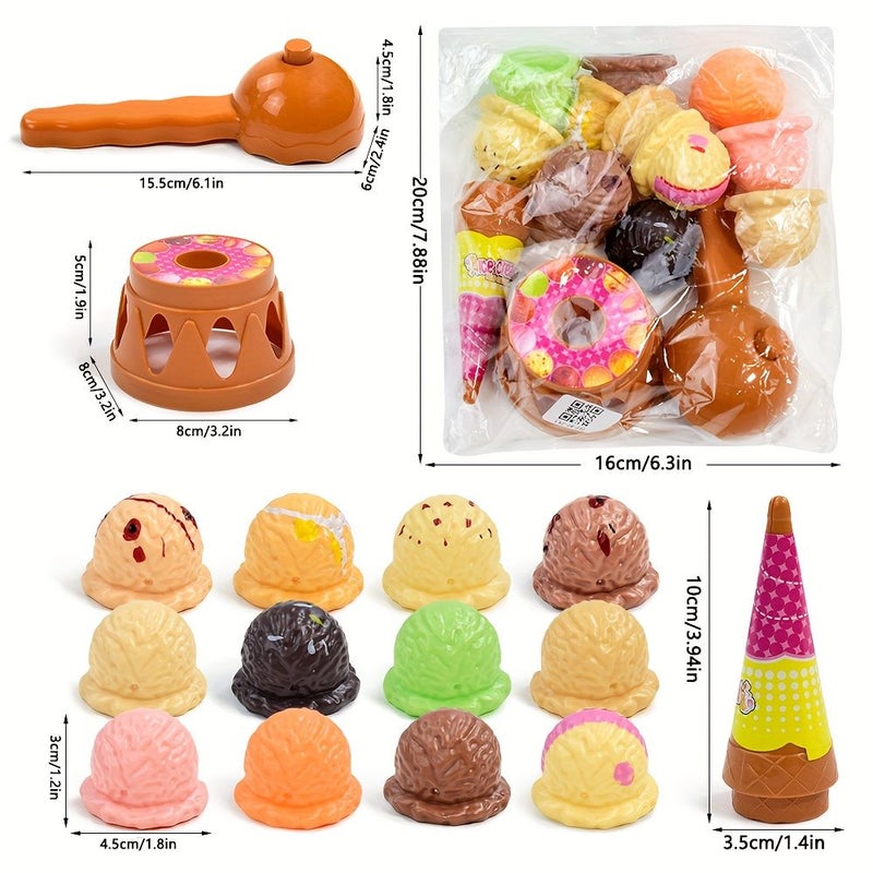 Ice Cream Folding Puzzle Game Toy For 1 Bag Parent Child Interactive Hand Eye Coordination Activity With Folding Mechanism Color Coding Portable Desktop Challenge - Image 4