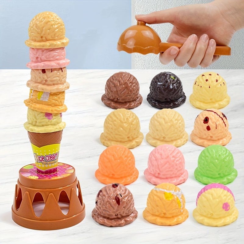 Ice Cream Folding Puzzle Game Toy For 1 Bag Parent Child Interactive Hand Eye Coordination Activity With Folding Mechanism Color Coding Portable Desktop Challenge - Image 1