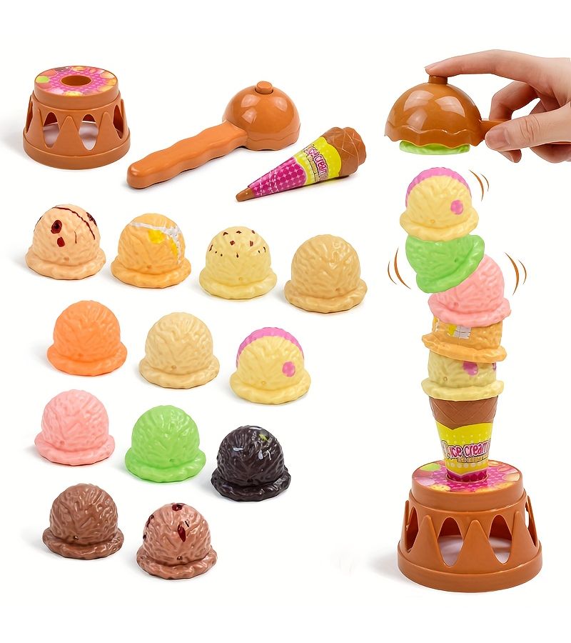 Ice Cream Folding Puzzle Game Toy For 1 Bag Parent Child Interactive Hand Eye Coordination Activity With Folding Mechanism Color Coding Portable Desktop Challenge - Image 2