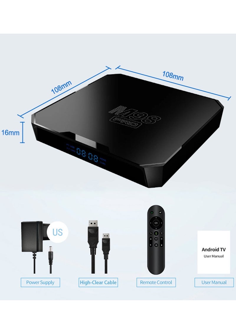 "M98 PRO Android TV Box - 4K HDR Smart Streaming Media Player with Android 10 & 16GB Storage"