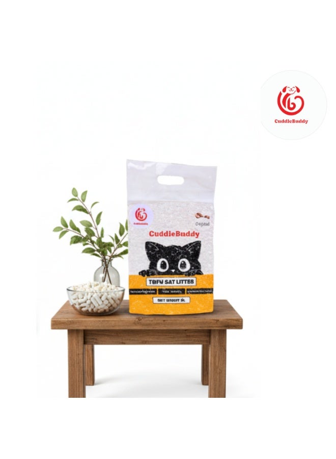 CuddleBuddy Tofu Cat Litter, Original Milk Scent, Strong Clumping, Low Dust Odor Control, Fast Absorbing, Eco‑Friendly Plant‑Based Pellets, 6 L (2.5 kg) Bag for Cats - Image 4
