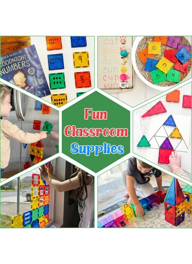 Coodoo - Kids Toys Magnetic Tiles Starter Set Classroom Must Haves, Magnetic Blocks For Toddlers Magnet Building Toys Preschool Montessori Learning Games For 3+ Year Old Boys & Girls - Image 1