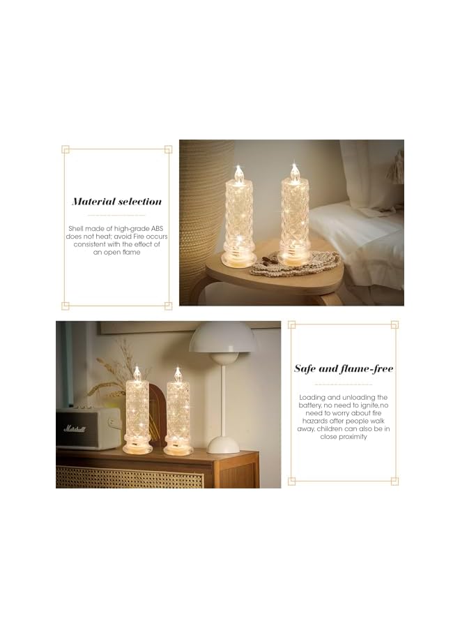 The Bros Romantic LED Flameless Candles - 4 PCS Rose Shadow Design Pillar Candles for Valentine's Day, Proposals, Anniversaries, and Wedding Decorations, Battery Operated - Image 3