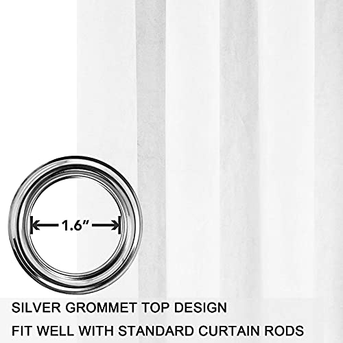 SMILETIME White 84 in Long Velvet Curtains with Grommet, Thermal Insulated Super Soft Privacy Noise Reducing Light Filtering Velvet Curtains for Living Room, 2 Panels, Each 52 x 84 inches Long - Image 3