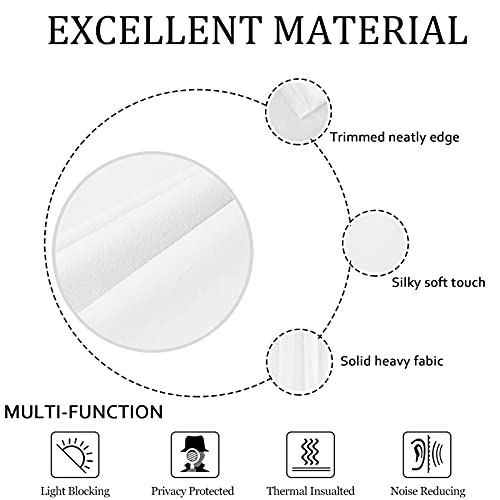 SMILETIME White 84 in Long Velvet Curtains with Grommet, Thermal Insulated Super Soft Privacy Noise Reducing Light Filtering Velvet Curtains for Living Room, 2 Panels, Each 52 x 84 inches Long - Image 4
