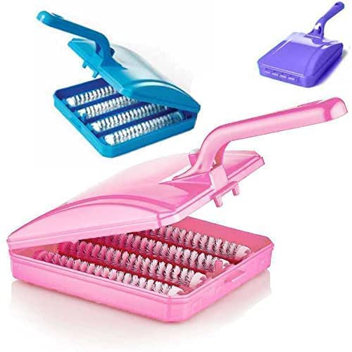 COLBEX COLBEX Plastic Handheld Carpet Roller Cleaning Brush with Dust Crumb Collector for Carpets Car Seats Table Linen Sofas Curtains Mats Multicolor 4 Roller  - Image 2