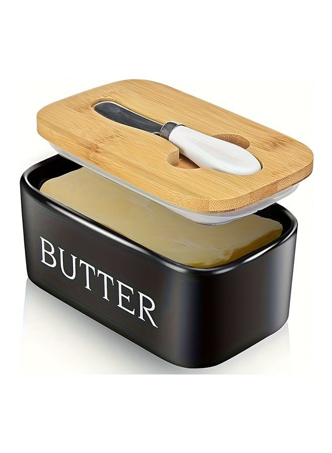 هومستر طبق زبدة مع غطاء، ديكر منزلي، طبق زبدة كبير للطابق خزفي حافظة زبدة مع سكين و صندوق زبدة سيليكون ذو جودة عالية هدية مطبخ جيدة - Image 1