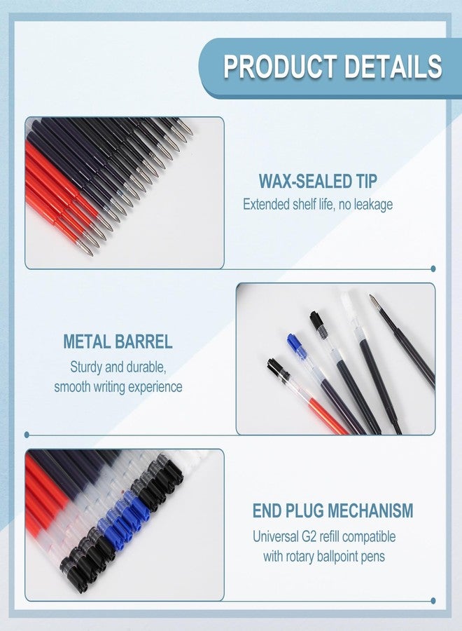 PATIKIL 0.5mm Pen Ink Refills, 10 Pcs 3.9" Ballpoint Refill Fine Point Metal Compatible Replaceable Replacement for Retractable Pen Writing Office, Black - Image 3