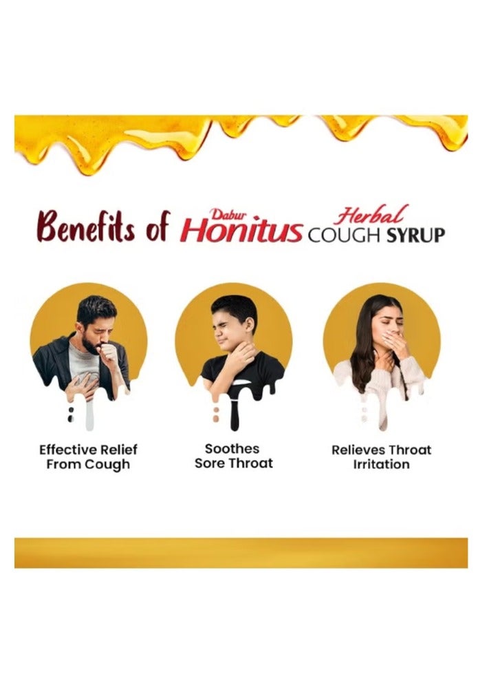 دابر شراب هونيتوس للسعال، تركيبة غير مسببة للنعاس، الزنجبيل والريحان المقدس، 100 مل - Image 3