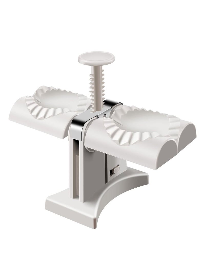 DubaiGallery Automatic Dumpling Maker Mold Manual Ravioli Press Machine Dumpling Press Set Double Heads Mold Make 2 at a Time Quick Dumpling Empanadas Pierogi Maker Tool for Home,Kitchen Restaurant - Image 2