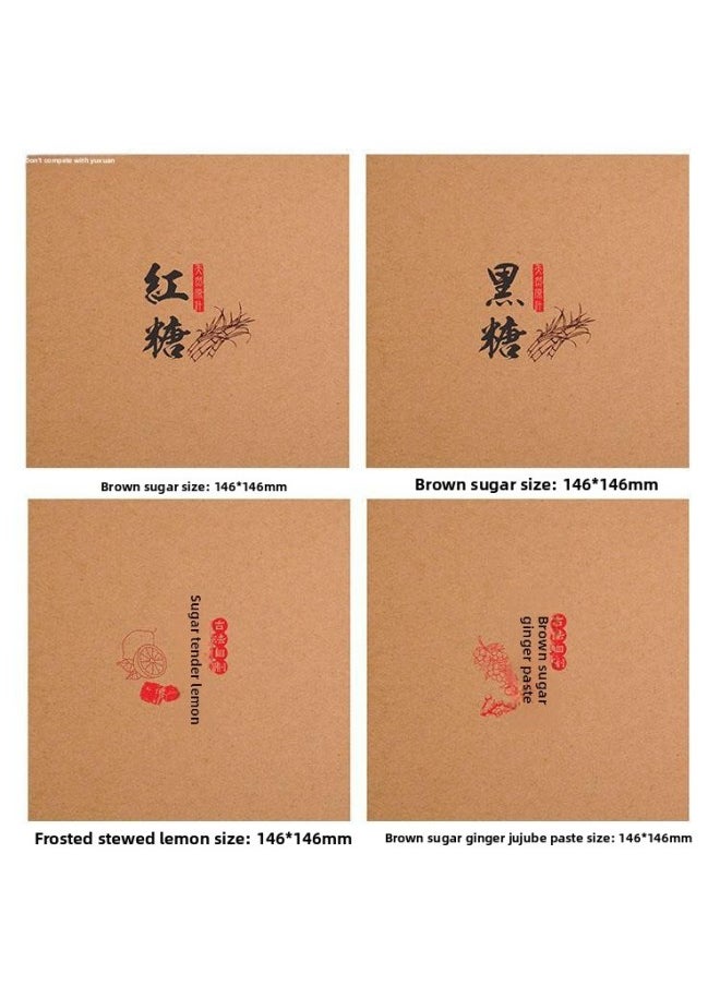 Generic - Sauce Pear Cream Handmade Bottle Cap Sealing Paper Wine Bottle Bird's Nest Lemon Loquat Cream Red Kraft Paper Packing Paper-Color:Lemon Balm 100 Sheets - Image 1