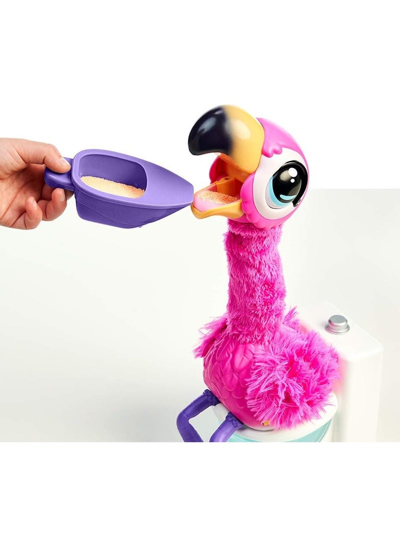 LITTLE LIVE PETS - Little Live Pets Gotta Go Flamingo Interactive Plush Toy That Eats Sings Wiggles Poops and Talks Repeat what you say Reusable Food Ages 4+ - Image 1