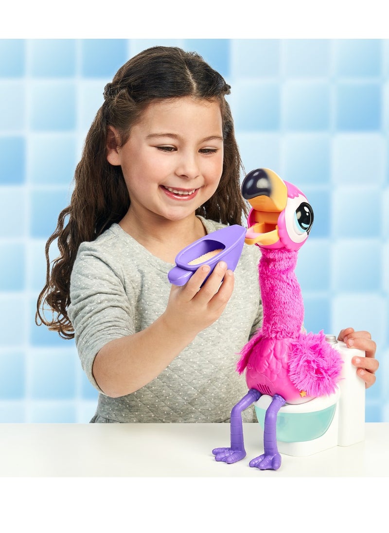 LITTLE LIVE PETS - Little Live Pets Gotta Go Flamingo Interactive Plush Toy That Eats Sings Wiggles Poops and Talks Repeat what you say Reusable Food Ages 4+ - Image 1