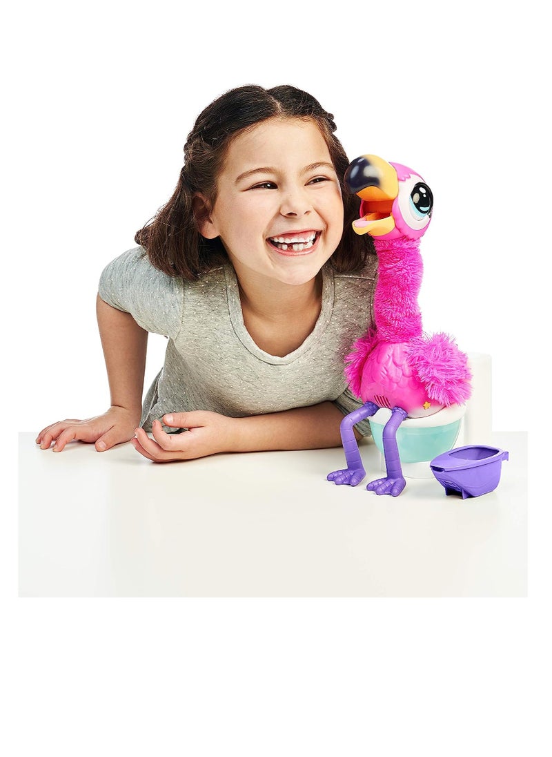 LITTLE LIVE PETS - Little Live Pets Gotta Go Flamingo Interactive Plush Toy That Eats Sings Wiggles Poops and Talks Repeat what you say Reusable Food Ages 4+ - Image 1