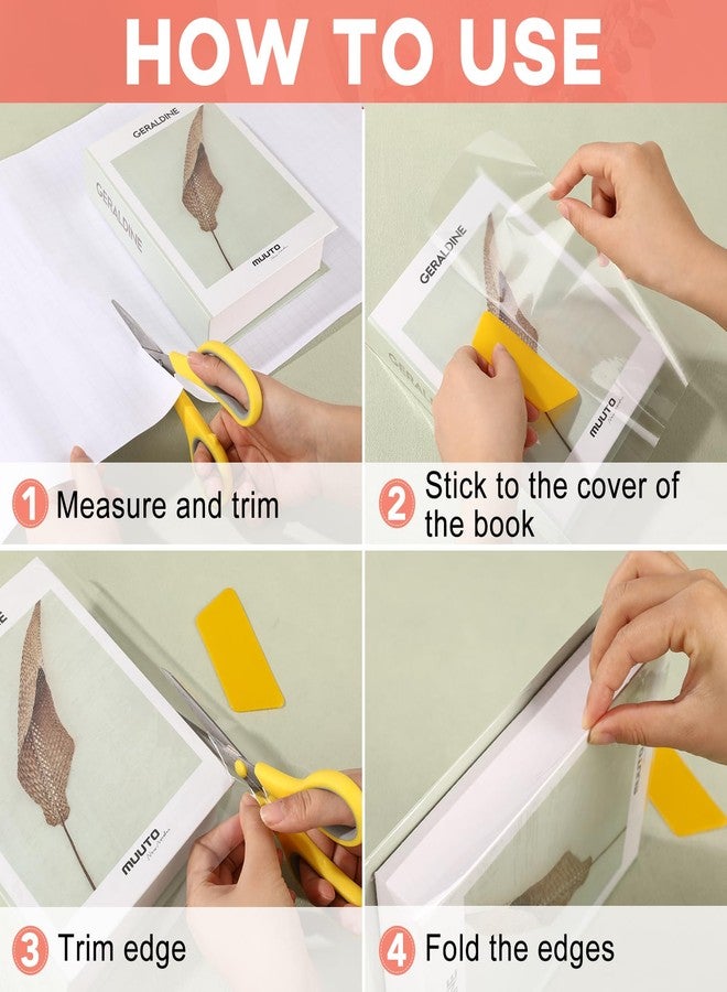 ZENOWICK 2 Rolls 18" x 4.5ft Clear Contact Paper, Book Cover Protector, Clear Adhesive Liner for Crafts, Paperback, Hardcover Documents - Image 2