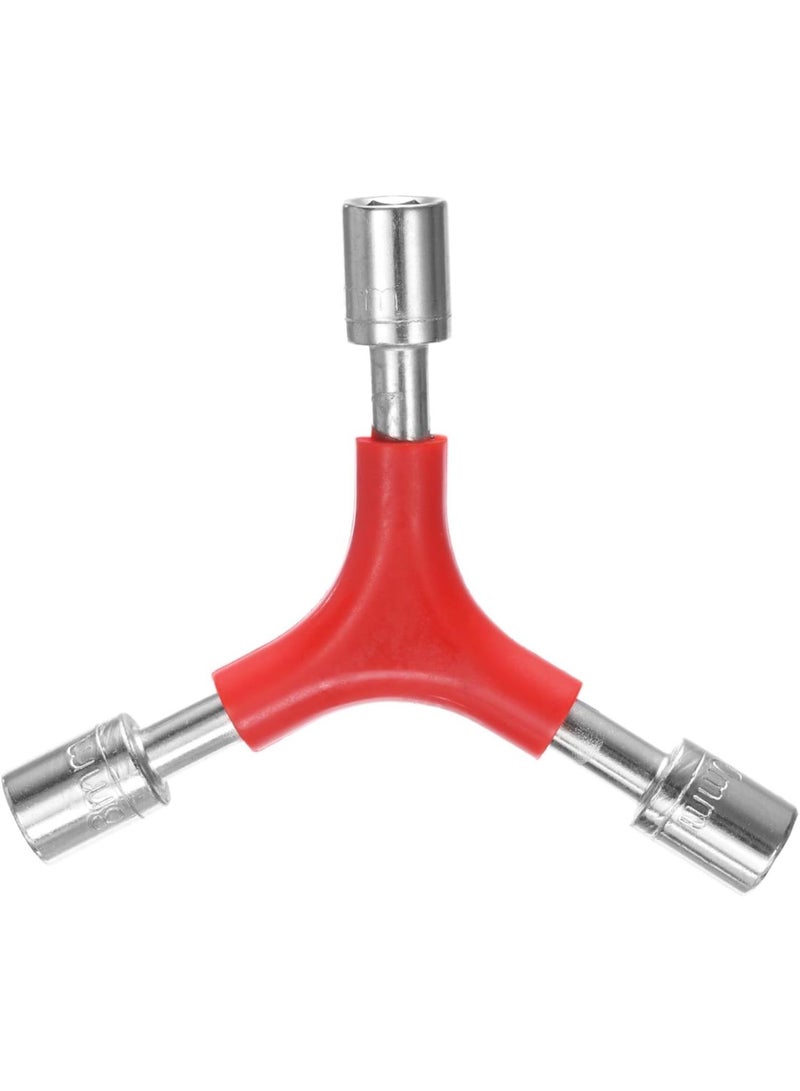 GGOOT Y-Shaped 3 Way Wrench 8mm 9mm 10mm Y-Type Inner Hexagon Spanner Chrome Plating Portable Bike Torque Spanner Y Socket Wrench for Bicycle Cycling Repair Hardware Tools, Red  - Image 1