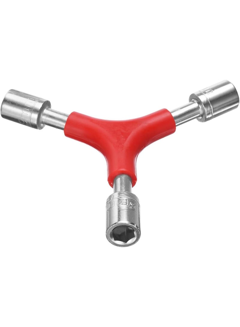 GGOOT Y-Shaped 3 Way Wrench 8mm 9mm 10mm Y-Type Inner Hexagon Spanner Chrome Plating Portable Bike Torque Spanner Y Socket Wrench for Bicycle Cycling Repair Hardware Tools, Red  - Image 3