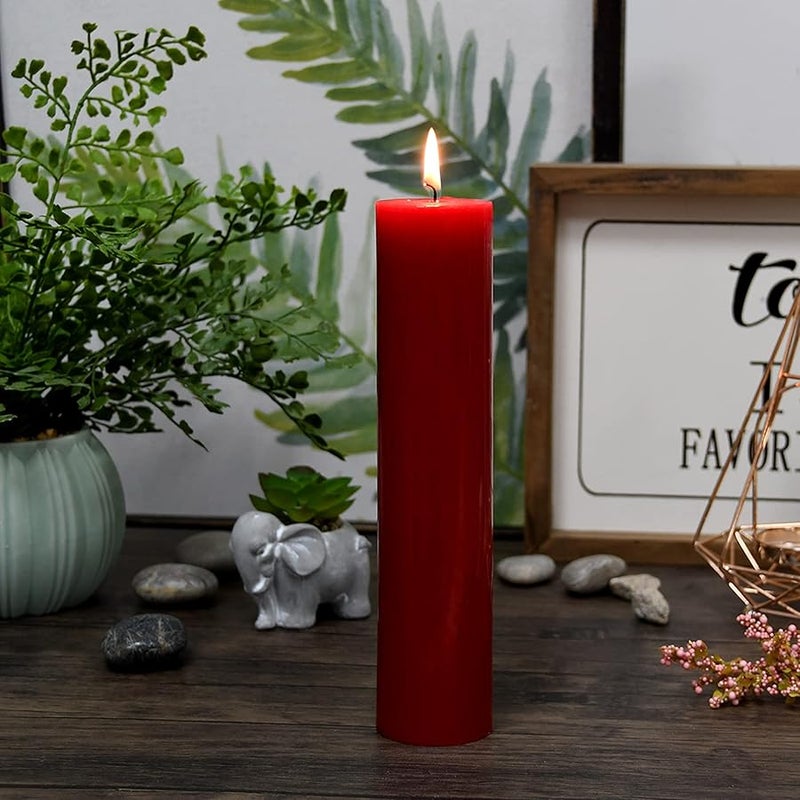 Jeco 2 x 9 Red Pillar Candle - Image 3
