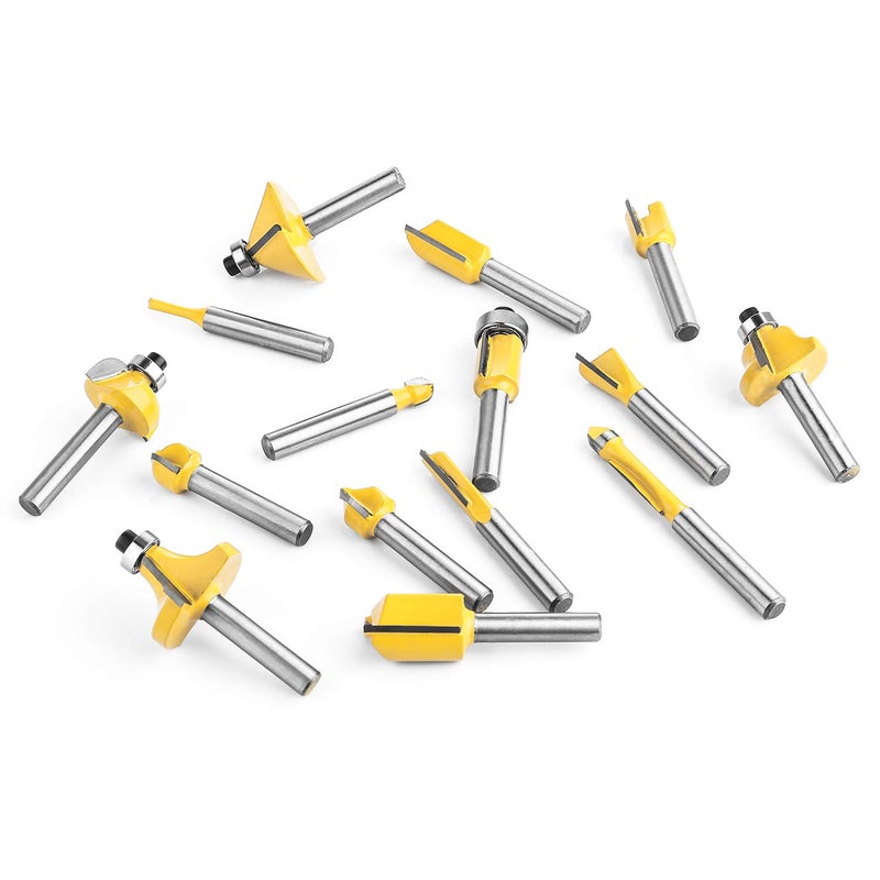 KOWOOD Router Bits Set of 15 Pieces 1/4 Inch Woodwork Tools for Beginners - Image 5