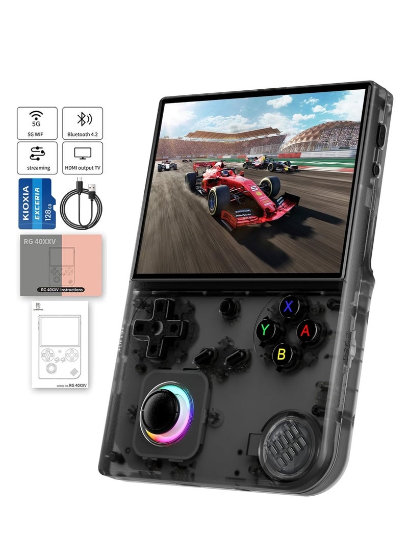 ANBERNIC  RG40XXV Handheld Game Console 4.0 Inch IPS TF Card With 10000+ Games 3200mAh 6+Hours Battery Support Wireless Network(128G Black)  - Image 1