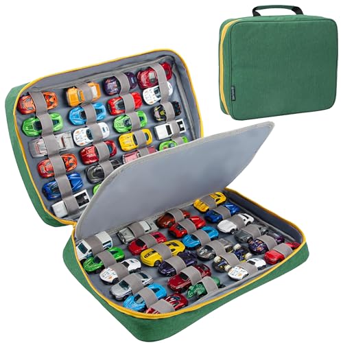 KISLANE Car Storage Case Organizer for 48 Vehicles Portable 164 Scale DieCast Collection Carrying Case with Elastic Slots Travel Storage Bag for Collectors Blue - Image 1