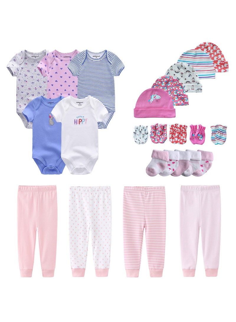 RedMapleTEK 24-Piece Set Of Newborn Baby Jumpsuit, Pants, Hat, Gloves, Socks - Image 1