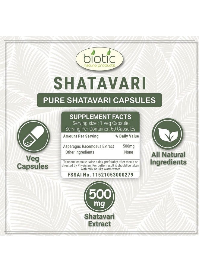 Biotic كبسولات شاتافاري البيوتيك (مستخلص الهليون الراسيموس) 500 ملغ - 120 كبسولة نباتية (عبوة من 2) - Image 3