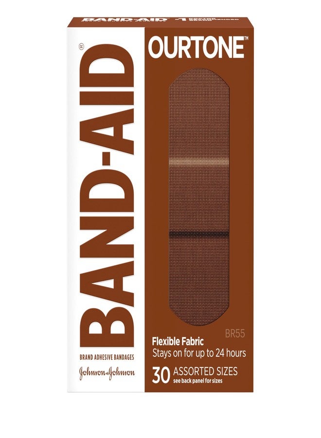 Band-Aid Brand Ourtone Adhesive Bandages, Flexible Protection & Care of Minor Cuts & Scrapes, Quilt-Aid Pad for Painful Wounds, BR55, Assorted Sizes, 30 ct - Image 1