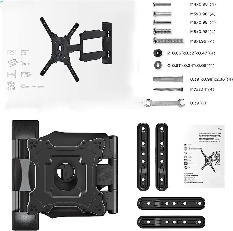 LIONS HEAD Traders Lions Head 43 INC to 55 INC Premium TV Wall Mount Full Motion with Cable MAGANTMENT and AUAL ARTICULATING ARMS Swivel TILT Rotation for LED,LCD OLED Flat Stand Weight 3.6 KG Stand - Image 4