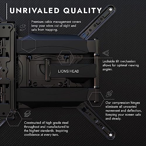 LIONS HEAD Traders Lions Head 43 INC to 55 INC Premium TV Wall Mount Full Motion with Cable MAGANTMENT and AUAL ARTICULATING ARMS Swivel TILT Rotation for LED,LCD OLED Flat Stand Weight 3.6 KG Stand - Image 3